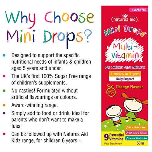 Natures Aid Mini Drops Multi-vitamin for Infants and Children, Sugar Free, 50 ml Natures Aid buy australia supplements