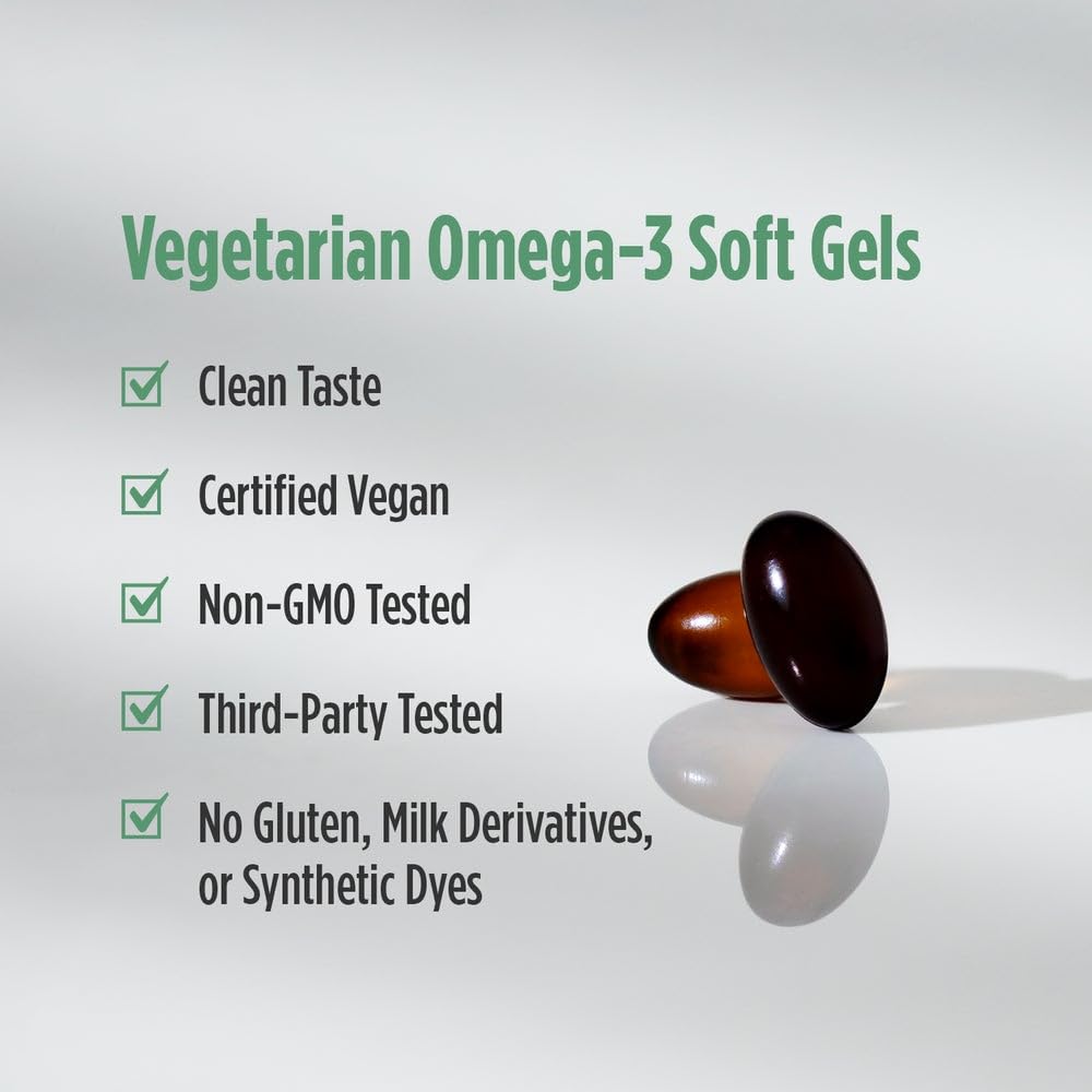 Nordic Naturals Algae Omega - 120 Soft Gels - 715 mg Omega-3 - Certified Vegan Algae Oil - Plant-Based EPA & DHA - Heart, Eye Nordic Naturals