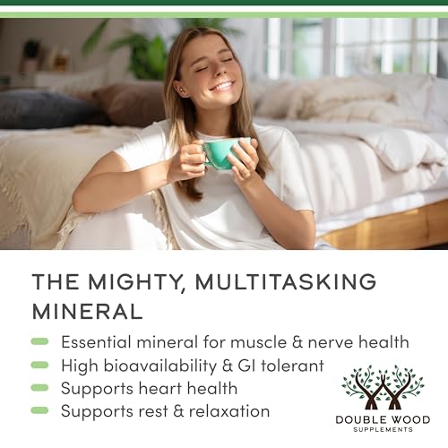 Magnesium Taurate Supplement for Cardiovascular Health to Boost Magnesium Levels (1,500mg per Serving, 210 Vegan Capsules) Non-GMO, Gluten Free Double Wood Supplements