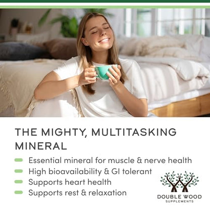Magnesium Taurate Supplement for Cardiovascular Health to Boost Magnesium Levels (1,500mg per Serving, 210 Vegan Capsules) Non-GMO, Gluten Free Double Wood Supplements