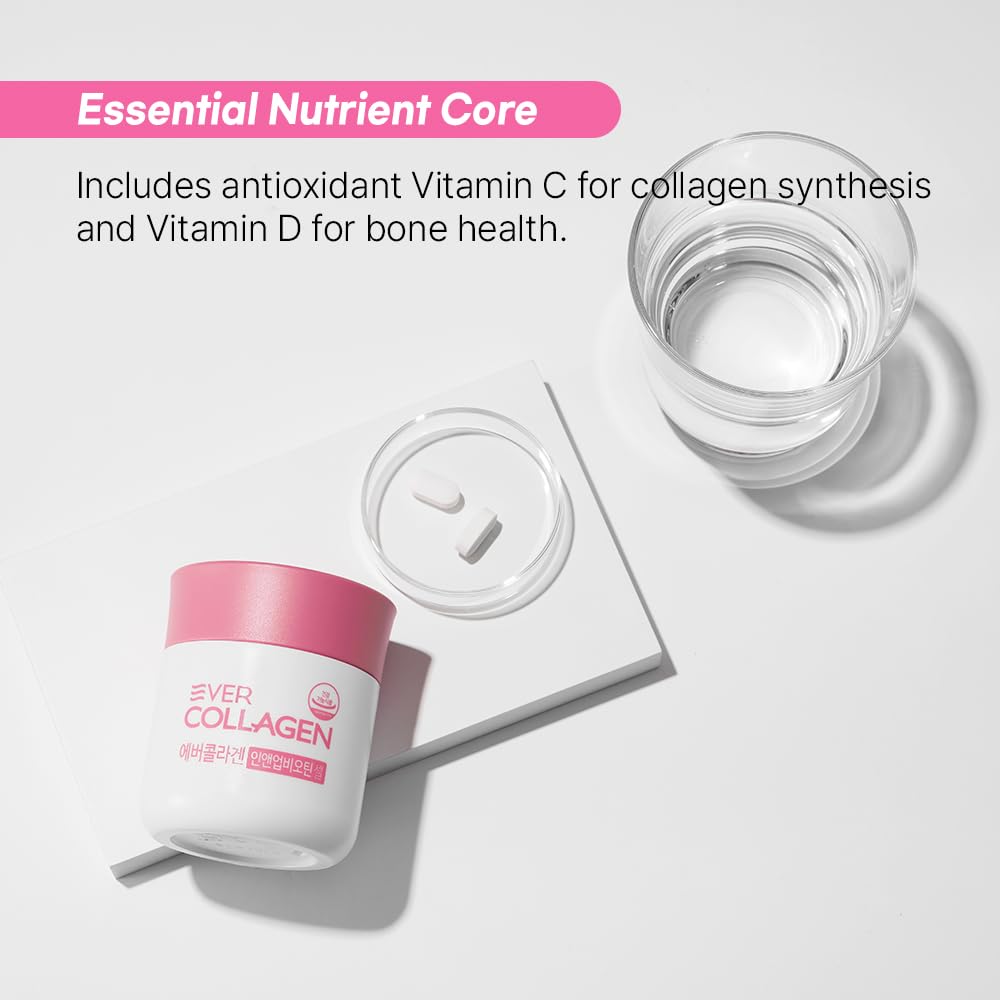 Ever Collagen in&UP Biotin Cell, Low Molecular Marine Fish Collagen Peptides Tablets with Vitamin Selenium Supplements - Healthy Skin, Hair, Nail for Women - Antioxidant Supplement EVER COLLAGEN TIME buy australia supplements