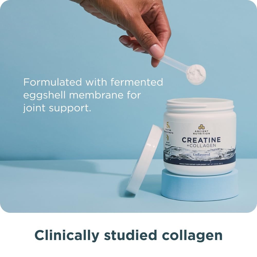 Ancient Nutrition Creatine + Collagen – Muscle Strength, Lean Body Mass, Joint Comfort & Cognitive Support – Includes 5g Creatine Monohydrate for Women, 30 Servings Ancient Nutrition buy australia supplements