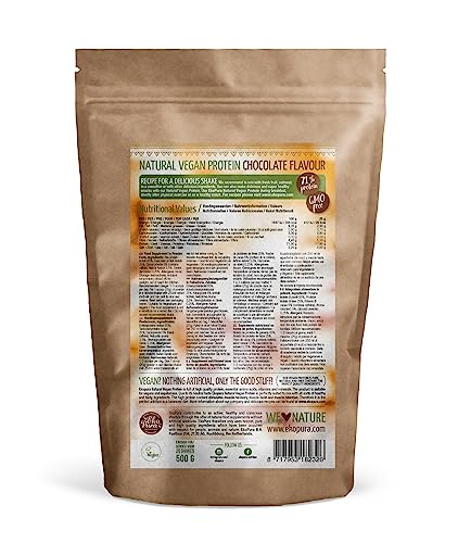 Ekopura Natural Vegan Protein - Chocolate - 500g | 76% Protein | 100% Plant-Based Ingredients Ekopura buy australia supplements