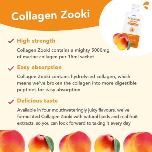 Zooki 5000mg Marine Collagen Liquid Sachets | Hydrolysed Marine Collagen Peptides yourzooki buy australia supplements
