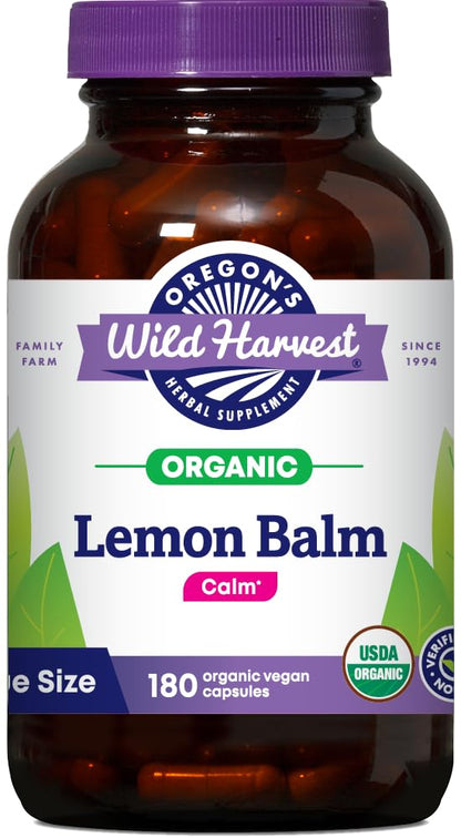 Oregon's Wild Harvest, Certified Organic Lemon Balm, Herbal Supplement Vegan Supplement, 1125 MGS, 90 Count… Gsupps Australia