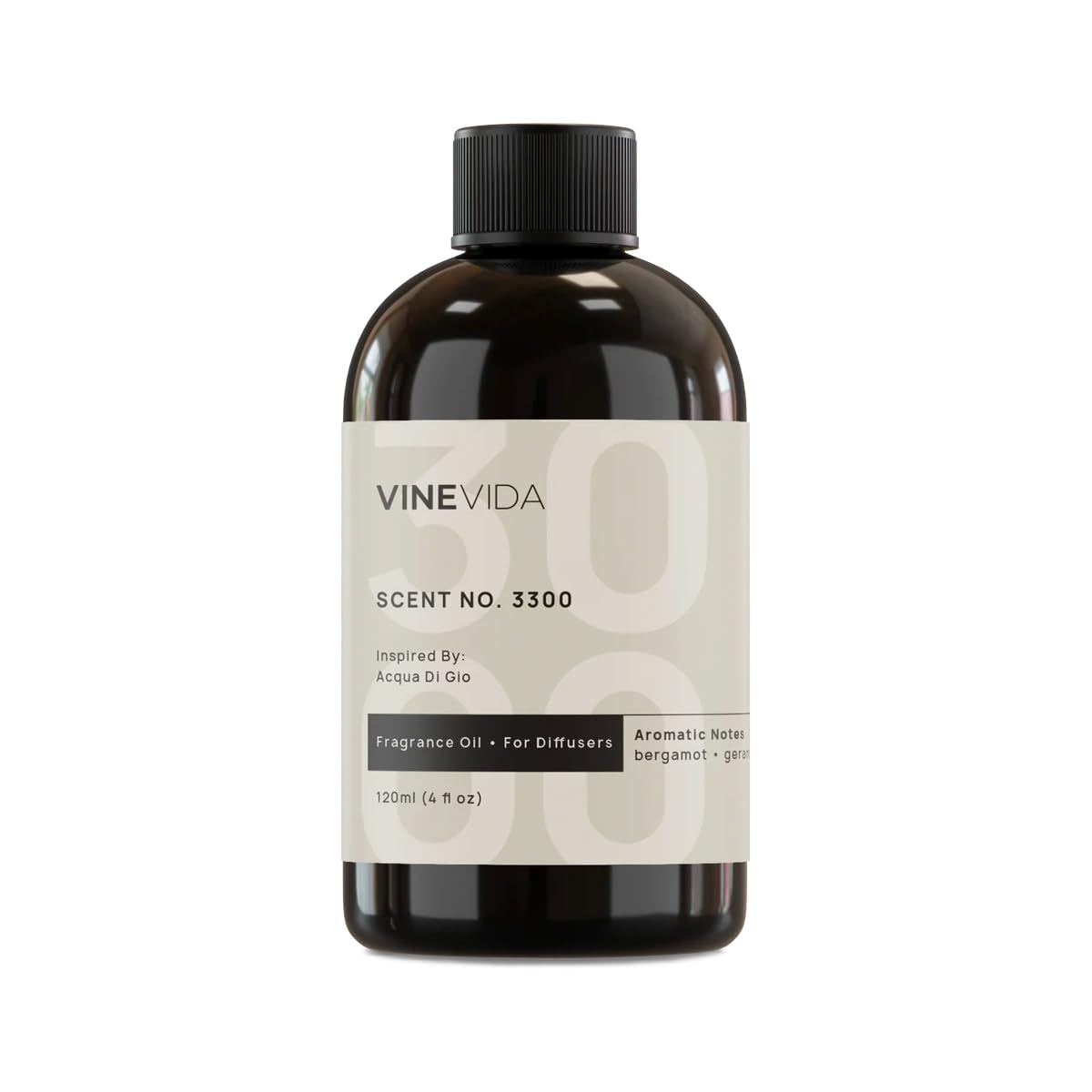 VINEVIDA [4 Fl Oz] Scent NO. 3300 Fragrance Oil for Cold Air Diffusers, Aromatic Notes of Bergamot
