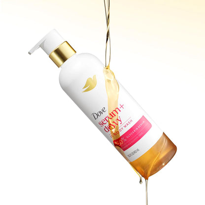 Dove Serum+ Dewy Shower Oil Body Wash, Coconut & Geranium Oil, 15.3 fl oz Dove