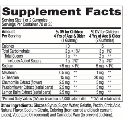 OLLY Kids Sleep Gummies, 0.5mg Melatonin, L Theanine, Chamomile, and Lemon Balm, Raspberry - 70 Count OLLY