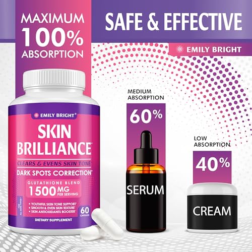 Glutathione Capsules - 1,500mcg Glutathione Supplement - Skin Tone Enhancer - Targets Emily Bright INC buy australia supplements