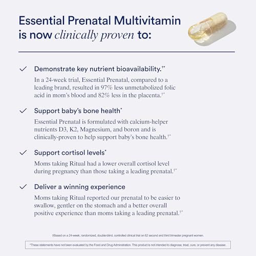 Ritual Prenatal Multivitamin and Vegan Omega 3 Supplement - Supports Mom and Baby During Pregnancy, Brain, Heart, and Eye Health - with Folate, Choline, Omega-3 DHA and EPA - Vegan - 30 Servings