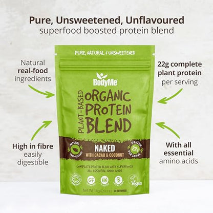 BodyMe Organic Vegan Protein Powder Blend, Cacao Coconut - Unsweetened, Low Carb BodyMeBuy Supplements Australia