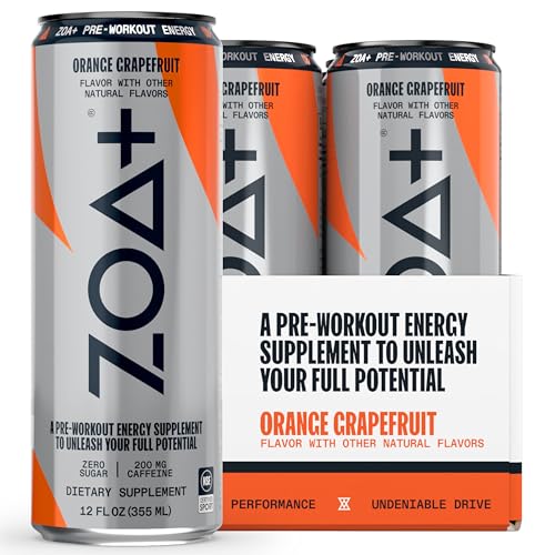 ZOA+ Pre-Workout Sugar Free Energy Drink, Orange Grapefruit - NSF Certified for Sport ZOA buy australia supplements