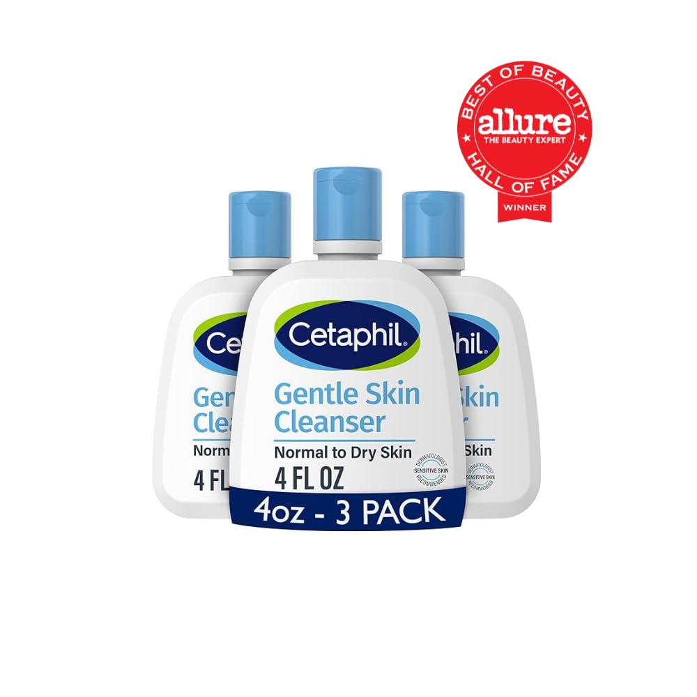 Cetaphil Gentle Cleanser, Hydrating Face Wash, Sensitive Skin, 4oz, 3ct Cetaphil