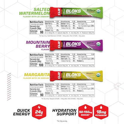 CLIF BLOKS - Energy Chews - Variety Pack - Non-GMO - Plant Based