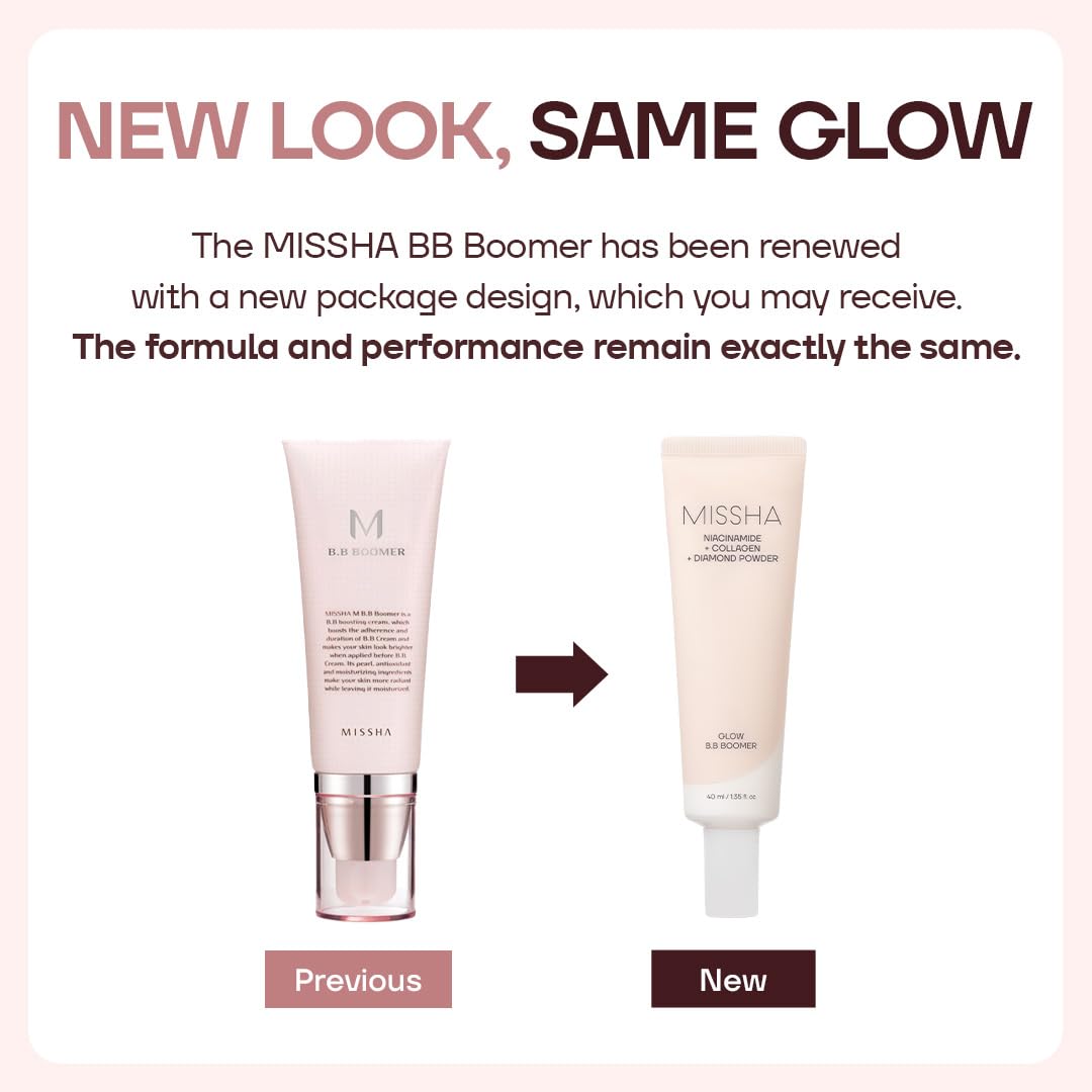 MISSHA M BB Boomer Face Primer, Korean Dewy Glow Makeup Base 1.35 oz MISSHA