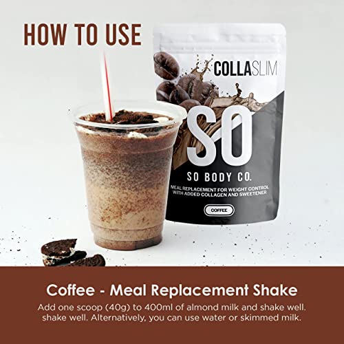 CollaSlim, Meal Replacement Shake with Added Collagen, Vitamins and Minerals, 800g, Balanced Meal Shake, Healthy Shake, Coffee Diet Shake. So Body Co buy australia supplements
