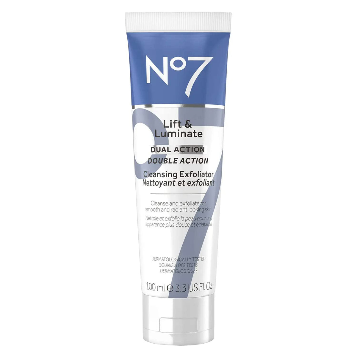 No7 Lift & Luminate Cleansing & Exfoliating Face Wash, 3.3 Fl Oz No7