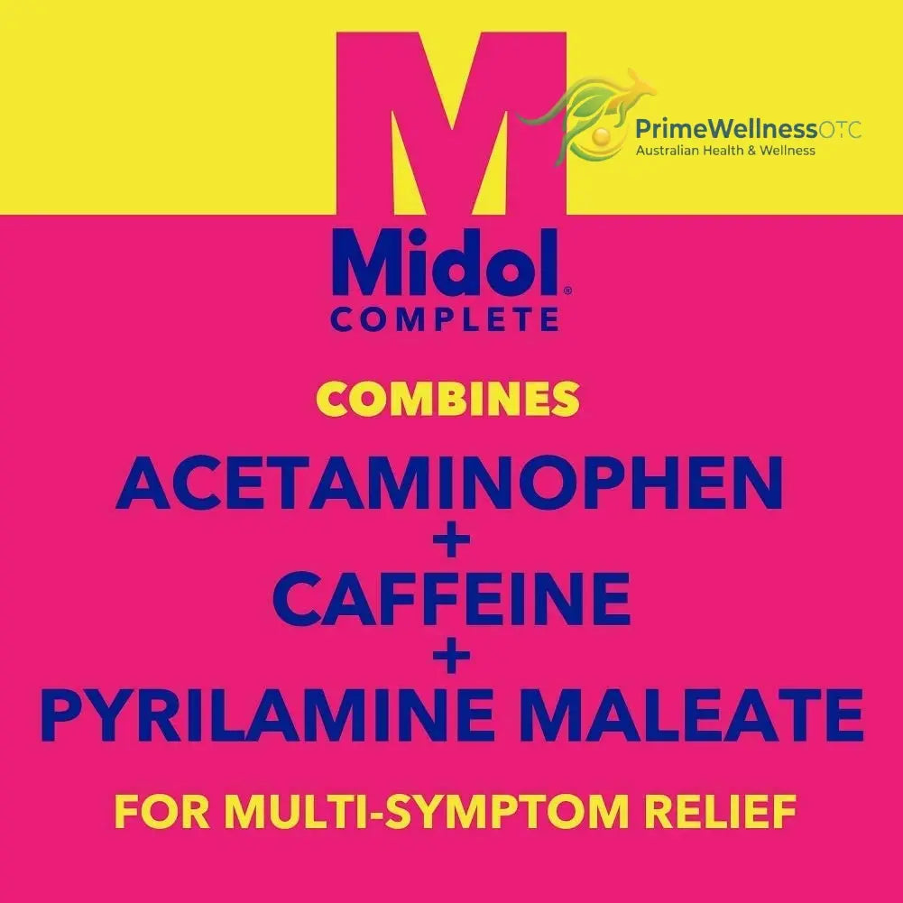 Midol Complete Caplets with Acetaminophen for Menstrual Symptom Relief - 50 Count Midol buy australia supplements