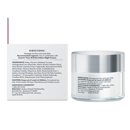 Eucerin Q10 Anti-Wrinkle Face Cream, Unscented Face Cream for Sensitive Skin, 1.7 Oz Jar Eucerin