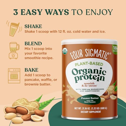 Four Sigmatic Organic Plant-Based Protein Powder Peanut Butter Protein with Lion’s Mane Four Sigmatic buy australia supplements
