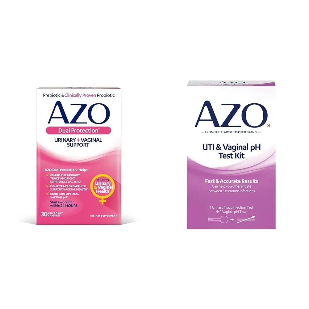 AZO Dual Protection Urinary & Vaginal Probiotic + UTI & Vaginal pH Test Kit (30 Count) AZO buy australia supplements
