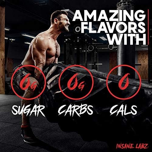Insane Labz Psychotic Gold, High Stimulant Pre Workout Powder, Extreme Lasting Energy, Pumps and Endurance with Beta Alanine, DMAE Bitartrate, NO Booster (60 Servings, Gummy Candy)
