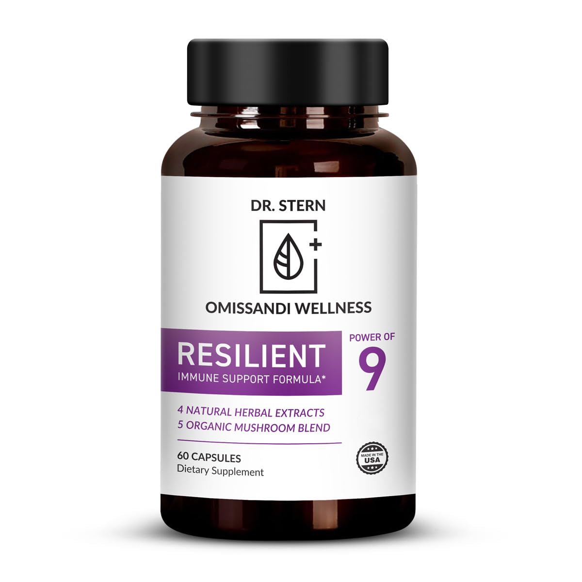 OMISSANDI-WELLNESS Resilient - Natural Immune System Support - Dr. Ian Stern Formulated - to boost your defenses - W/Organic Mushroom Blend, Echinacea, Astragalus & More - Vegan - Made in USA- 60 Caps Dr. Stern buy australia supplements