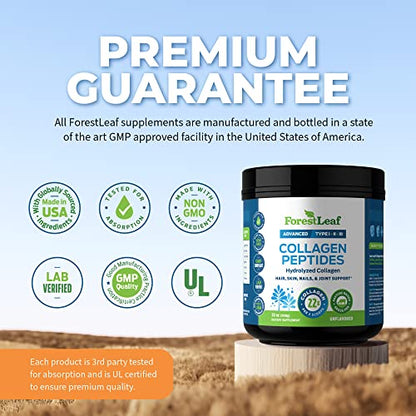 Collagen Peptides Powder Unflavored - Hydrolyzed Collagen Protein