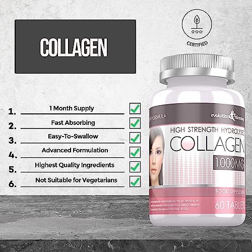 Hydrolysed Collagen High Strength 1,000mg for Hair, Skin & Nails, 60 Tablets, Evolution Slimming Evolution Slimming buy australia supplements