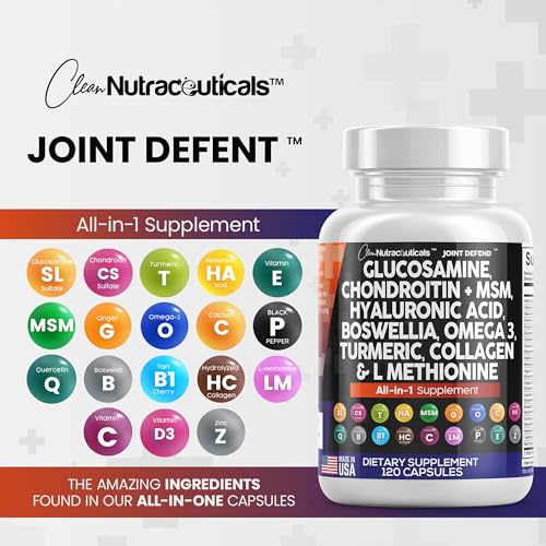 Clean Glucosamine Chondroitin MSM Turmeric Hyaluronic Acid Boswellia