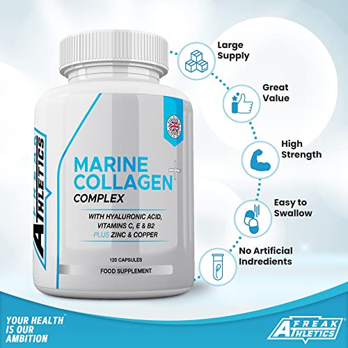 Marine Collagen 1000mg - Type 1 Hydrolysed Collagen - Enhanced with Hyaluronic Acid, Vitamin C Freak Athletics buy australia supplements