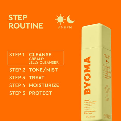 BYOMA Creamy Jelly Cleanser - Hydrating Facial Cleanser for Skin Barrier Repair -Tri-Ceramide Face Wash for Sensitive Skin & All Skin Types BYOMA