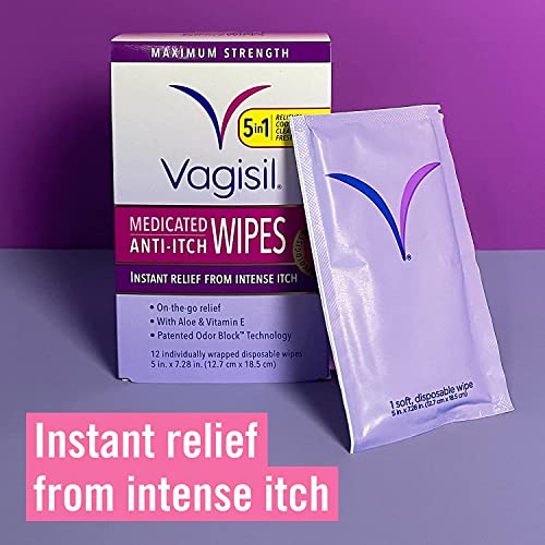 Vagisil Anti-Itch Medicated Wipes, Maximum Strength 12 ea (Pack of 9) Vagisil buy australia supplements