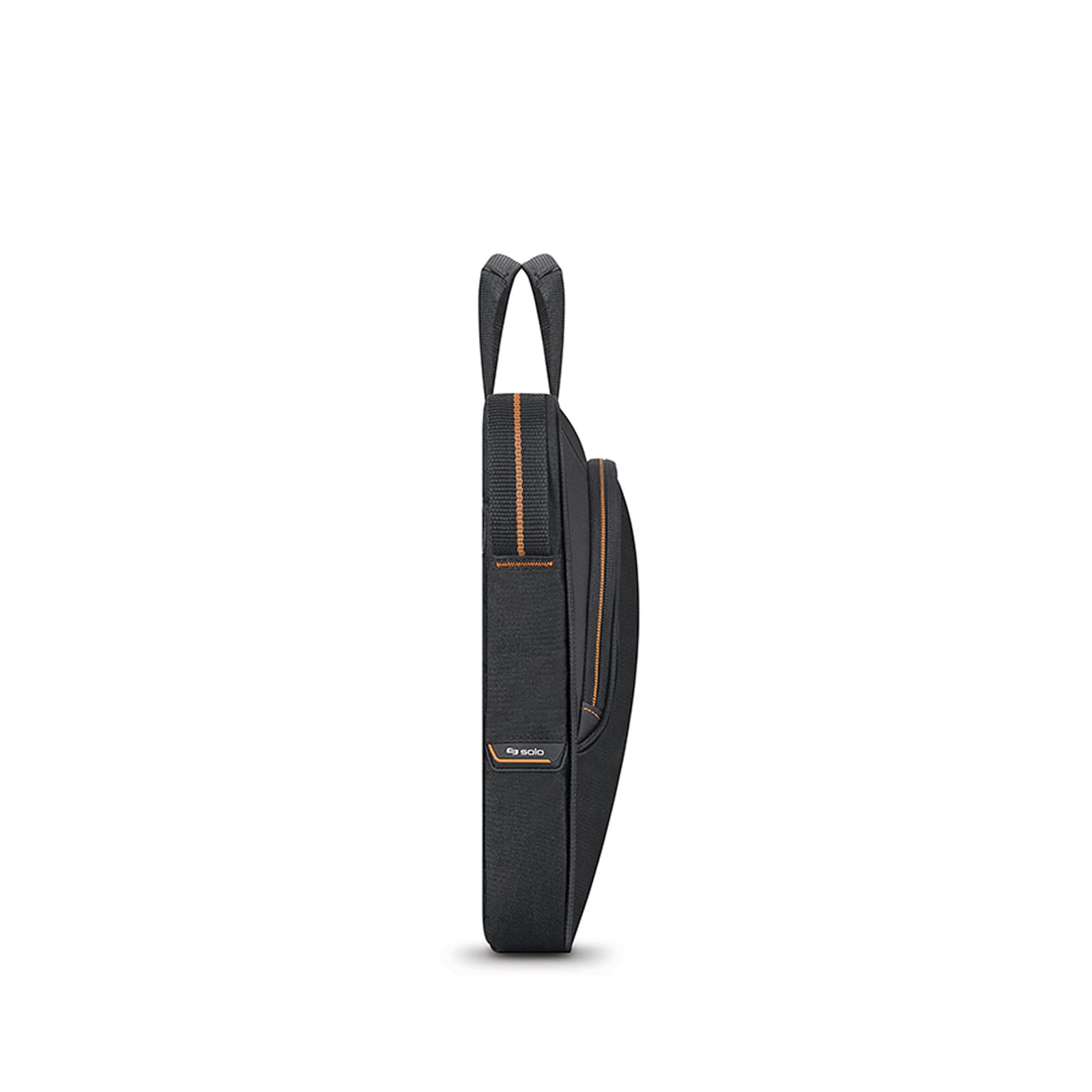 Solo New York Briefcase - 13.3" Laptop Carrying Bag for Women & Men, Brief for Travel & Work - Ace Slim, Black & Orange Gsupps Australia