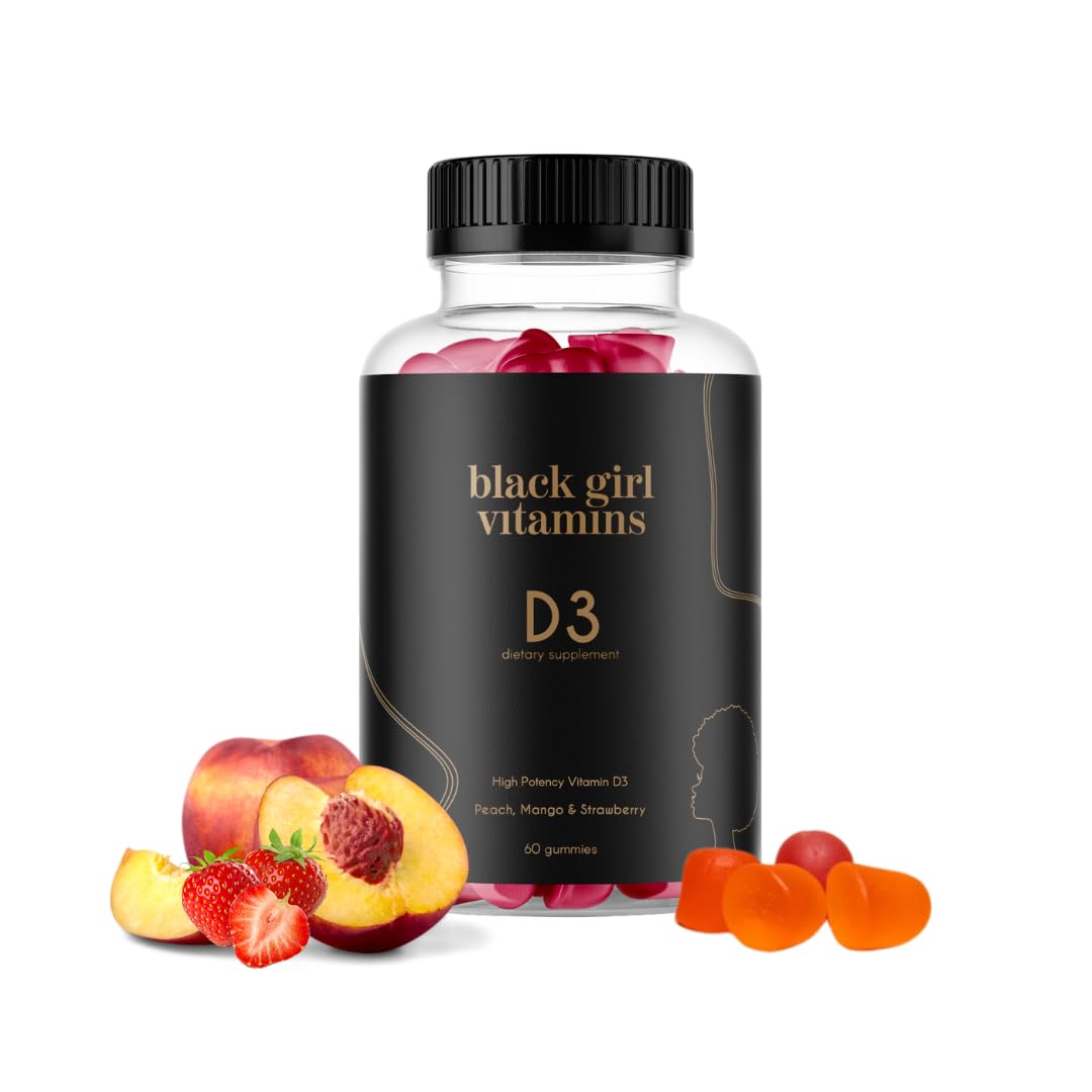Black Girl Vitamins - Vitamin D3 Gummies, for Immune, Energy, and Bone Support, 2000IU (50mcg) Vitamin D per Serving Black Girl Vitamins
