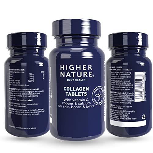 Higher Nature - Collagen Tablets - Hydrolysed Marine Collagen - Vitamin C - Calcium for Bone Support HIGHER NATURE buy australia supplements