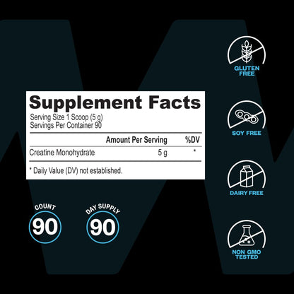 ONNIT Creatine Monohydrate Powder, IGEN(TM) Non-GMO Tested 5g Premium Creatine for Muscle Strength, Power and Lean Mass, Supports Brain Health, Brain Cellular Energy, Unflavored, 30 Servings, 5.29 oz