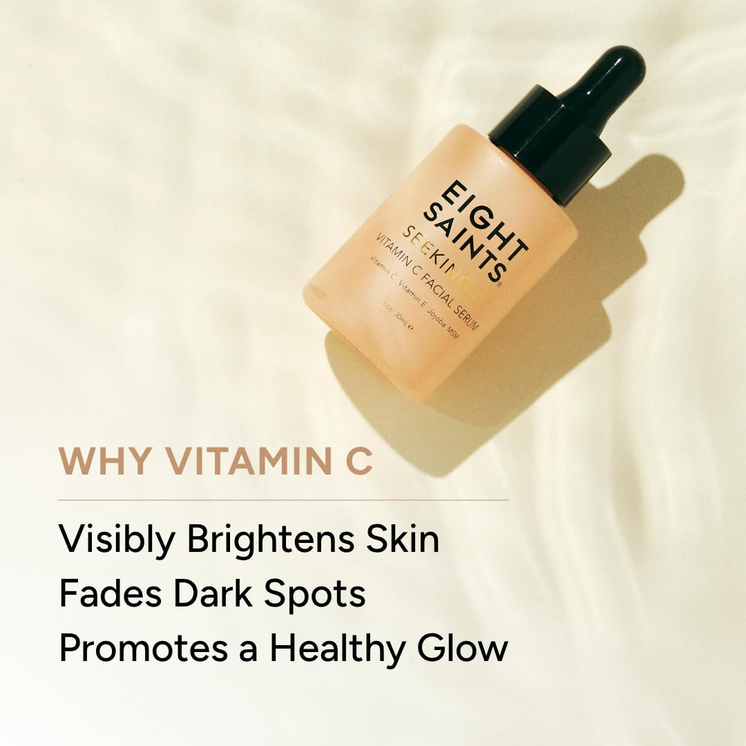 Eight Saints Vitamin C Serum for Face – Brightening & Hydrating Facial Serum for Dark Spots, Fine Lines & Wrinkles, With Hyaluronic Acid, Vitamin E, Jojoba Oil & Aloe, For Women, 1 oz Eight Saints