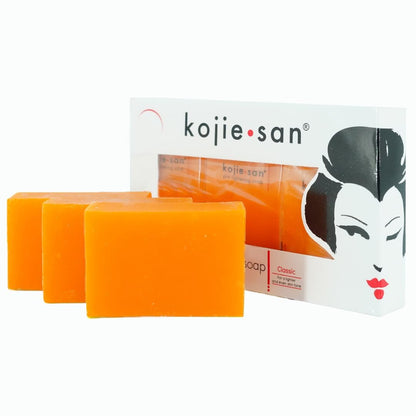 Kojie San Skin and Body Soap – Original Kojic Acid, Soap Bar with Coconut & Tea Tree Oil – 3 x 65g Bars Kojie San