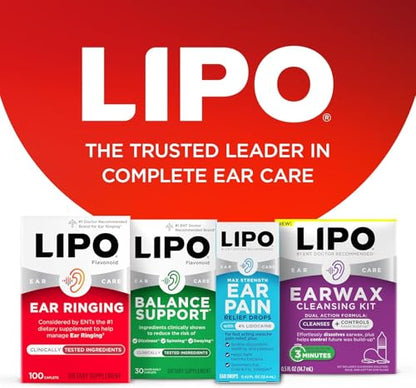 Lipo-Flavonoid Ear Ringing - Doctor-Recommended for Ringing Ears - Clinically Proven Lemon Bioflavonoid Complex with Vitamins C, B1, B2, B6, B12 Lipo-Flavonoid