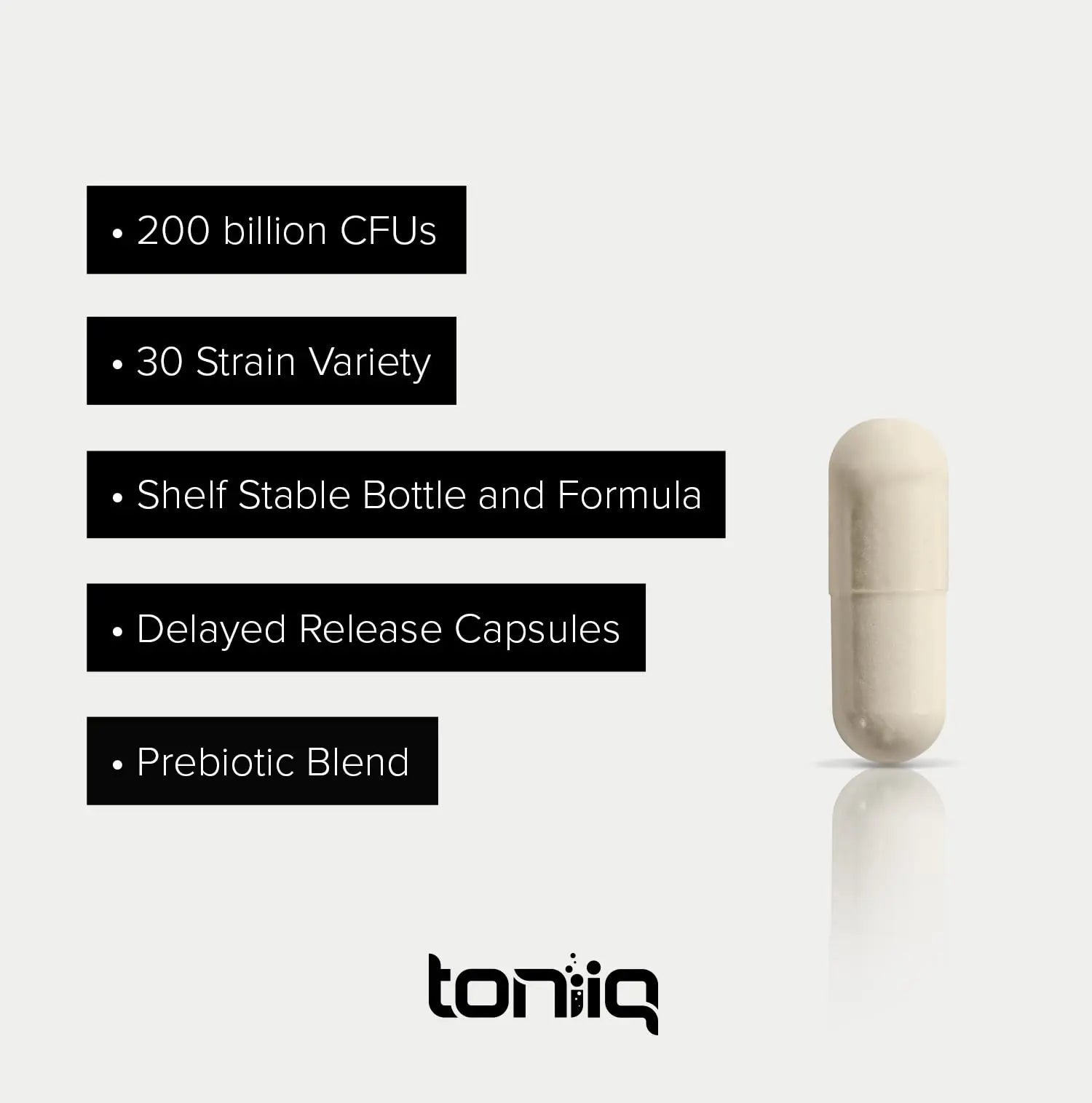 Toniiq 200 Billion CFU Probiotic Supplement 30 Verified Third-Party Tested Strains - Fully Shelf-Stable Probiotics Formula with Prebiotic Blend - Extended Release Capsules Toniiq buy australia supplements