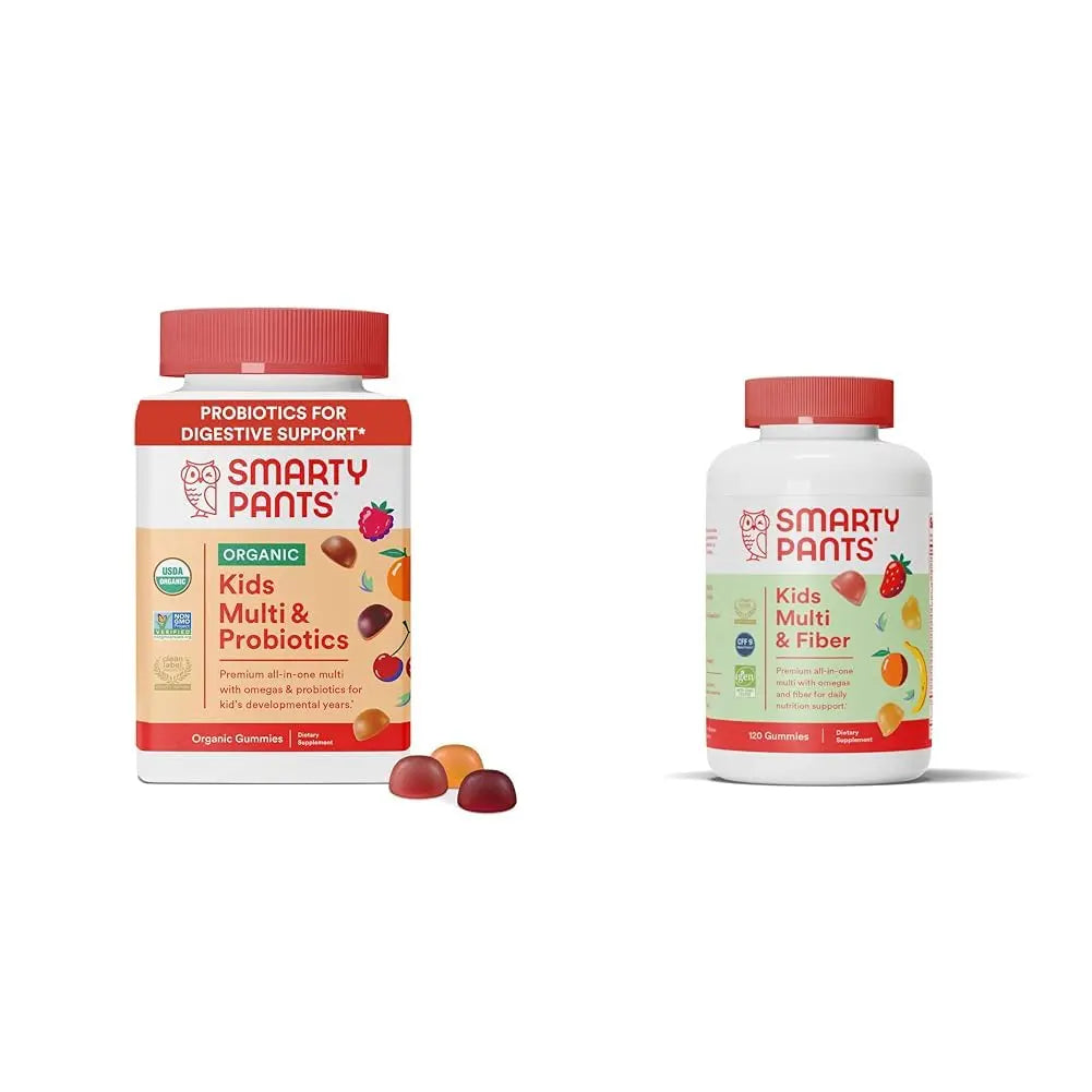 SmartyPants Organic Kids Multivitamin Gummies: Probiotics, Omega 3 (ALA) & Kids Multivitamin Gummies and Fiber Supplement: Omega 3 Fish Oil (EPA/DHA), Vitamin D3, C, Vitamin B12 SmartyPants buy australia supplements