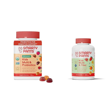 SmartyPants Organic Kids Multivitamin Gummies: Probiotics, Omega 3 (ALA) & Kids Multivitamin Gummies and Fiber Supplement: Omega 3 Fish Oil (EPA/DHA), Vitamin D3, C, Vitamin B12 SmartyPants buy australia supplements
