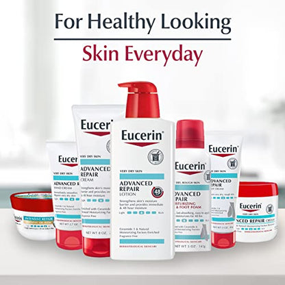 Eucerin Advanced Repair Body Cream for Very Dry Skin, Fragrance Free Daily Body Moisturizer, 16 Oz Jar Eucerin