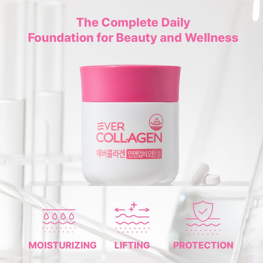 Ever Collagen in&UP Biotin Cell, Low Molecular Marine Fish Collagen Peptides Tablets with Vitamin Selenium Supplements - Healthy Skin, Hair, Nail for Women - Antioxidant Supplement EVER COLLAGEN TIME buy australia supplements