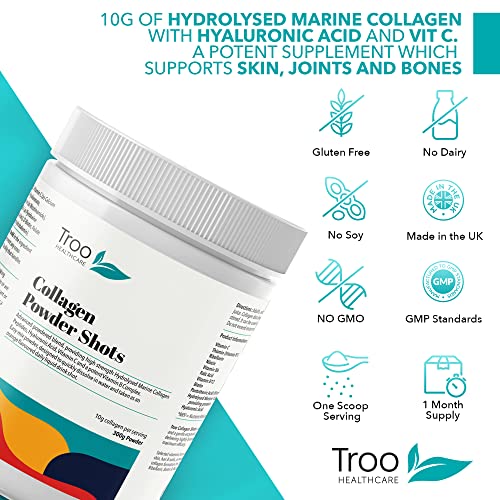 Hydrolysed Marine Collagen Peptides Powder Enhanced with Essential Vitamins 300g Troo Health Care buy australia supplements