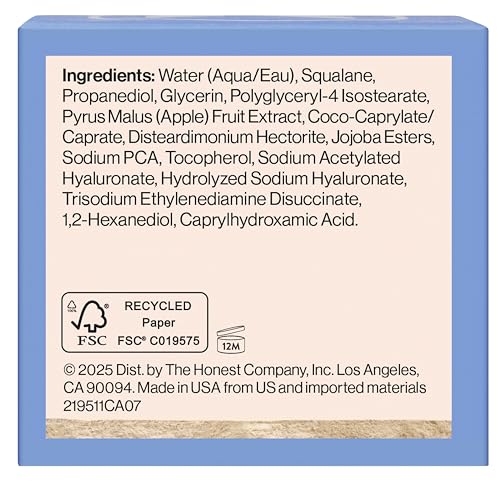 Honest Beauty Hydrogel Cream with Hyaluronic Acid, Lightweight Moisturizing Water, Gentle for Sensitive Skin Honest Beauty