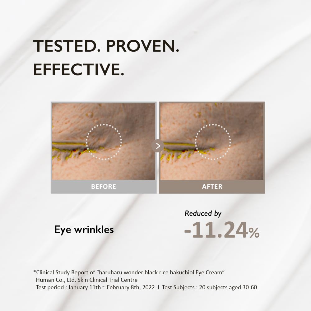 Haruharu Wonder Black Rice Bakuchiol Eye Cream 0.67 fl.oz / 20ml | Anti-Aging, Wrinkle Care, Natural Retinol Alternative HARUHARU
