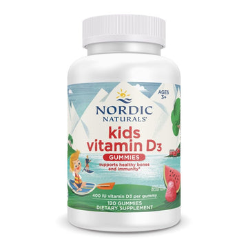 Nordic Naturals Vitamin D3 Gummies Kids, Wild Watermelon Splash - 120 Gummies - 400 IU Vitamin D3 - Bone Health, Healthy Immunity - Non-GMO, Vegetarian - 120 Servings Nordic Naturals buy australia supplements