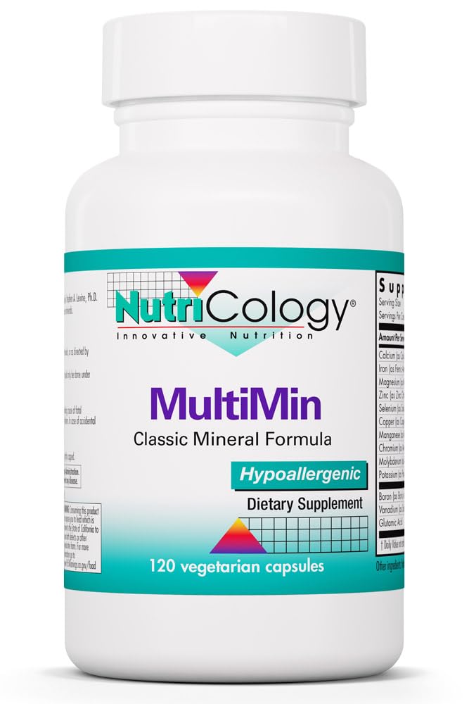 NutriCology MultiMin - Essential Mineral Blend with Macro Trace & Ultra Trace Minerals - Supports Mineral Balance Absorption & Cellular Function - 120 Servings - 120 Vegetarian Capsules Allergy Research Group buy australia supplements